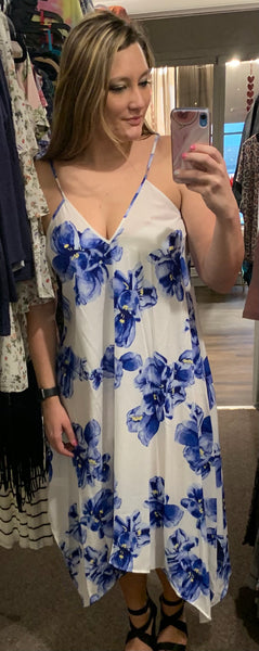 Blue floral dress